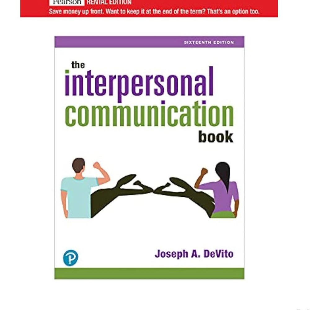 The Interpersonal Communication Book

Pearson White Textbook Cover